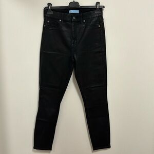 7 For All Mankind Black Coated Denim US 29